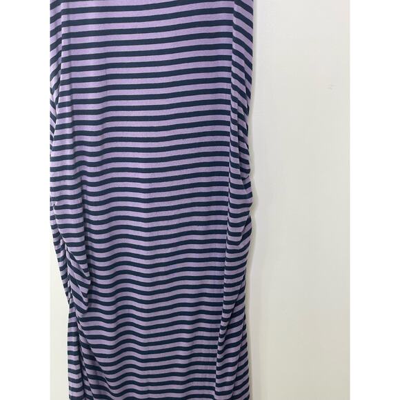 Liz Lange Sleeveless Striped Maternity Tank Dress Purple Navy Womens‎ Size Small - Picture 6 of 12